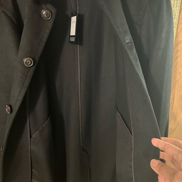 JET BLACK WOOL BLEND COAT BY 7 FOR ALL MAN KIND… SIZE MEDIUM… NEW WITH TAGS. - Picture 8 of 14